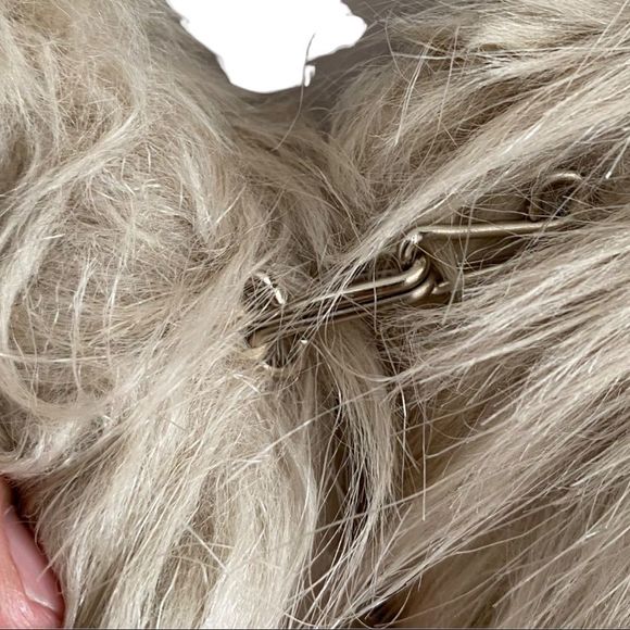 Twik faux fur coat beige size M EUC - Picture 3 of 11